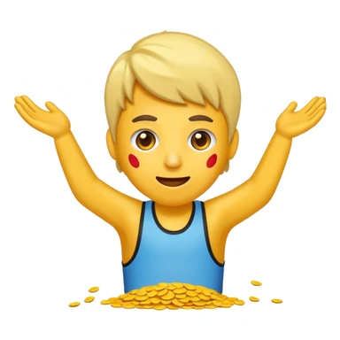 Erstell mir ein Emoji wo jemand ein Rennen gewinnt mit Konfetti sticker