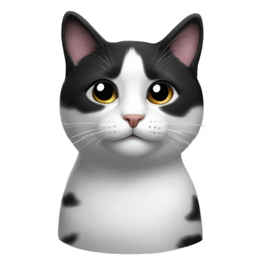 black and white cat with black chin add spot under bottom lip sticker