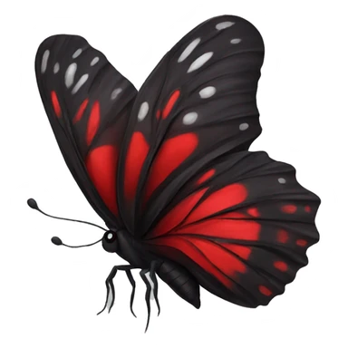 Gothic black and red butterfly sticker