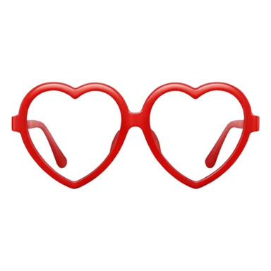 Red heart shaped glasses sticker