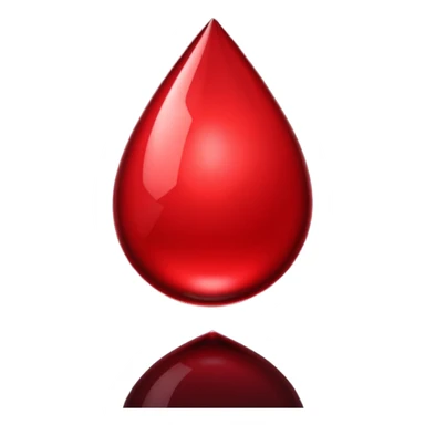 single blood drop emoji sculpted from dark liquid metal, glossy surface, dramatic reflections, futuristic minimal 3D style, isolated on white sticker
