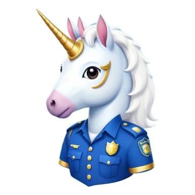 unicorn wearing a police uniform sticker