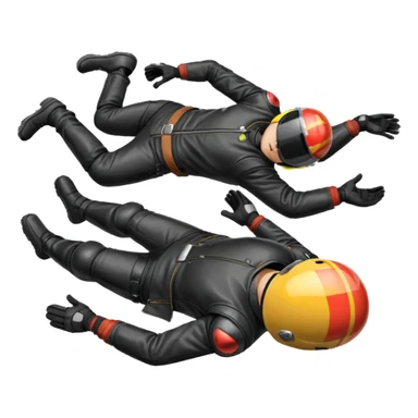 a motorcyclist lying on the ground who has just fallen sticker