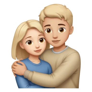 Boy and girl hugging  sticker
