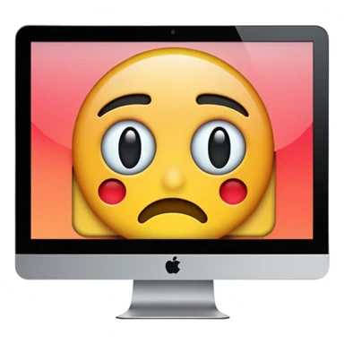 make a computer screen with a error emoji no face like a glitch sticker