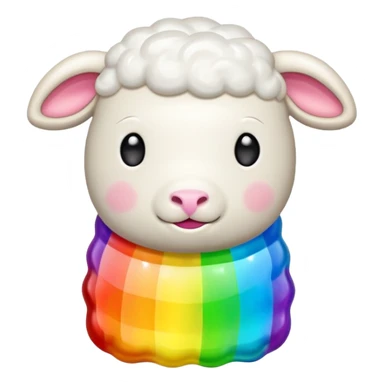Lamb as a rainbow colored gummy candy  sticker