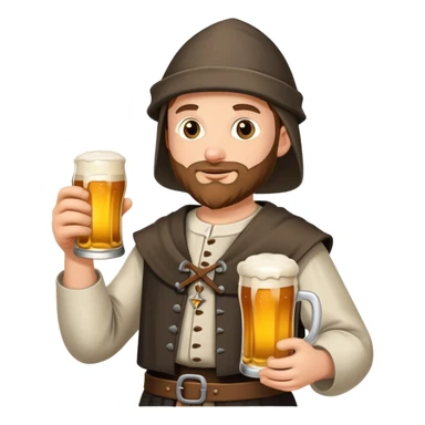 medieval pilgrim with bottle of beer sticker