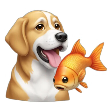 Chien sur un poisson sticker