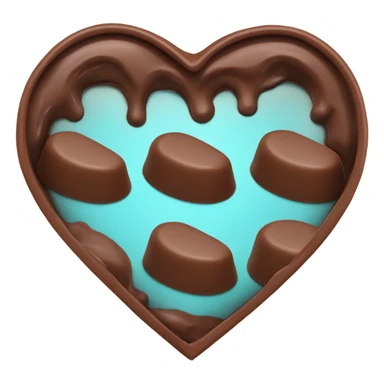 heart shaped box of poop emoji chocolates  sticker