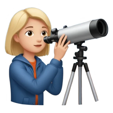 person stargazing with a telescope sticker
