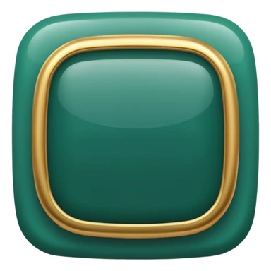 Blank dark Jade and gold edged rounded square icon button sticker