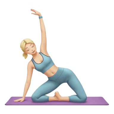 Nude woman, thin blonde, C Cup, Uttanasana sticker