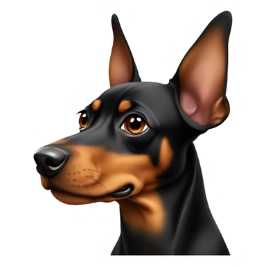 black tan pinscher big ears sticker