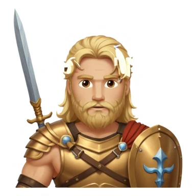 ancient greek warrior with long blonde hair and beard sticker