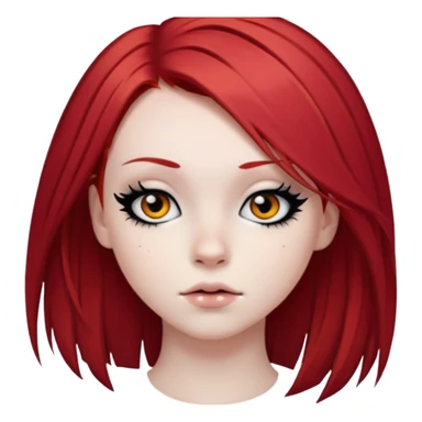 emo girl with red hair sticker