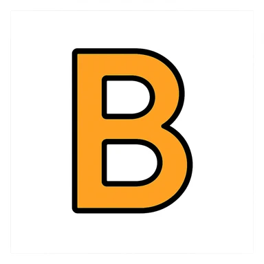 the letter B, lineal color icon with black outlines sticker