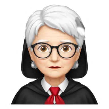 An older woman with glasses and white hair, in a red tie and black cape (might resemble Professor McGonagall). sticker