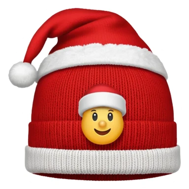 red christmas hat with white logo "S" sticker