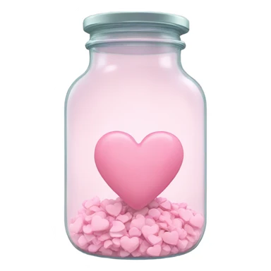 pastel pink heart inside a glass jar sticker