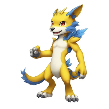 Cute cool anthro Digimon-Pokémon-animal full body sticker