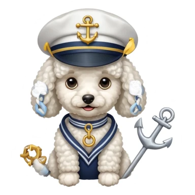 poodle with an anchor sticker