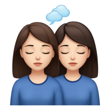 two brunetts breathing like doing yoga or meditating sticker