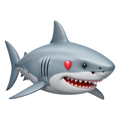 Shark with hearts in the eyes sticker