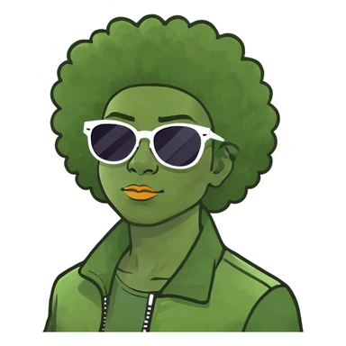 Mache mir ein Afro Sänger Emoji  sticker
