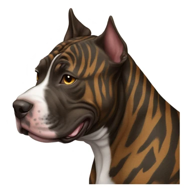 pitbull terrier dark brindle tiger stripes sticker