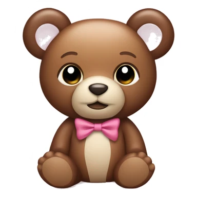 a coquette teddy bear with pink and brown colors sticker
