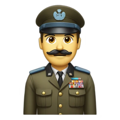 Un homme en costume militaire avec une petite moustache noir et carré sticker