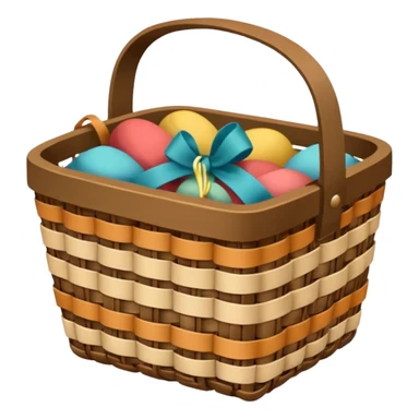 Cottagecore vintage basket, with cute ribbon in earthy shades. No emoji faces, no emoji icons. sticker