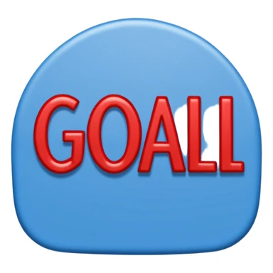 Word “Goal” sign comic style blue (#00A3E0) and red (#F9423A)  sticker