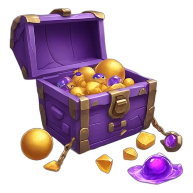 Pokemon Game LootCase Purple Chaotic Color Rich Treasure Legendary Epic Items and Pokemons Inside sticker