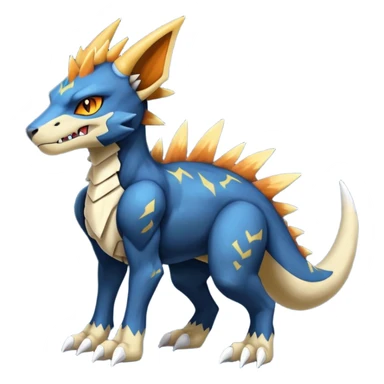 Manectric-Luxray-Cubone-Marowak-Draco-Fakémon-hybrid-creature (full body), 4 legs sticker