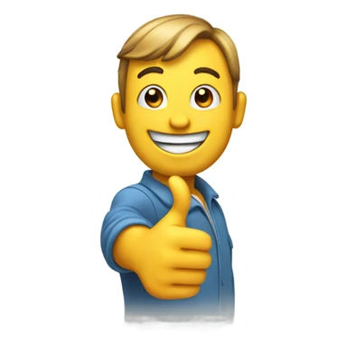 emoji guy pointing both thumbs at himself and smiling  sticker