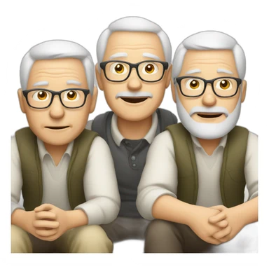 Three white 40 yer old men playing video games sticker