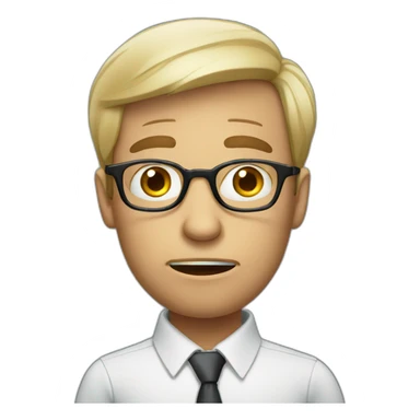 businessman with glasses is afraid, worried sticker