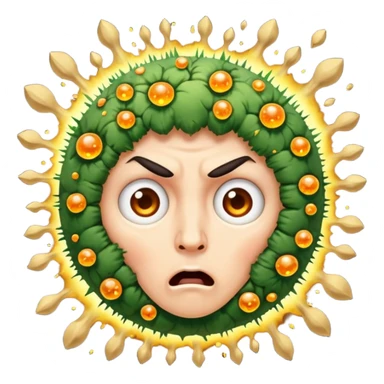mystic druid shocked face with exploding spores sticker