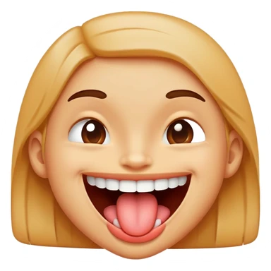 Smiling with teeth and sticking tongue out a little  sticker
