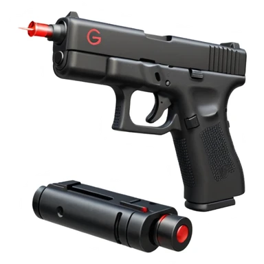 Gen 5 glock 19, with a button, beam, and a 100 round drum sticker