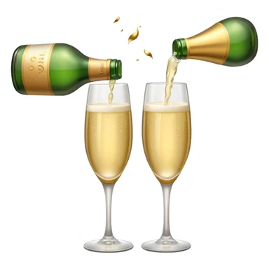 girl with Champagne bottle with party cap, only bottle. sticker