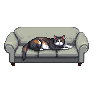 cat relaxing on a couch, weekend vibes sticker