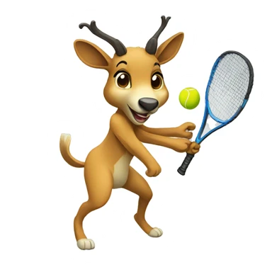 Chamois playing tennis sticker