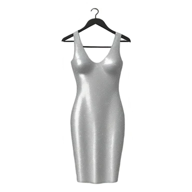 sparkly long bodycon dress on hanger sticker