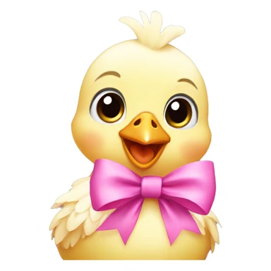 Baby chicken with pink bow sticker