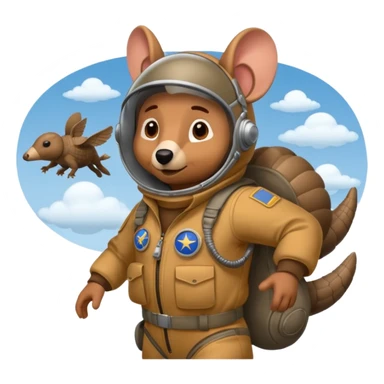 Man flying in the sky of armadillos sticker