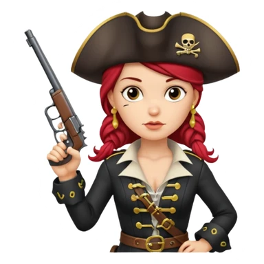 Lady Pirate With Gun, point to thr front. sticker