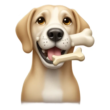 Dog with bone in his mouth  sticker