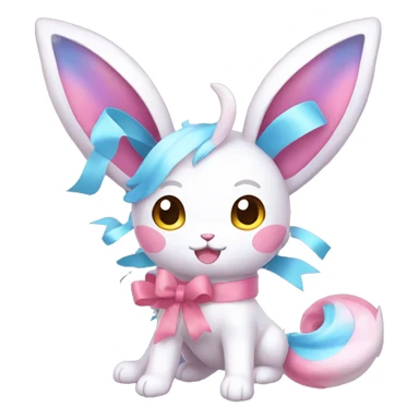 Shiny colorful Sylveon with ribbons sticker